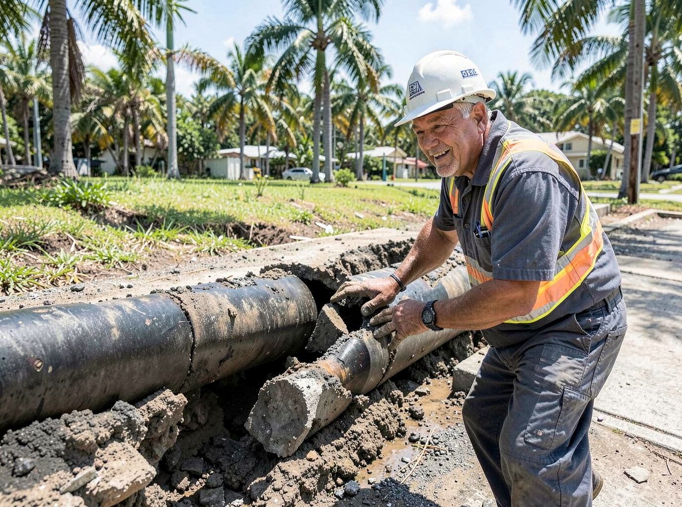 Broken Sewer Line in Coconut Creek